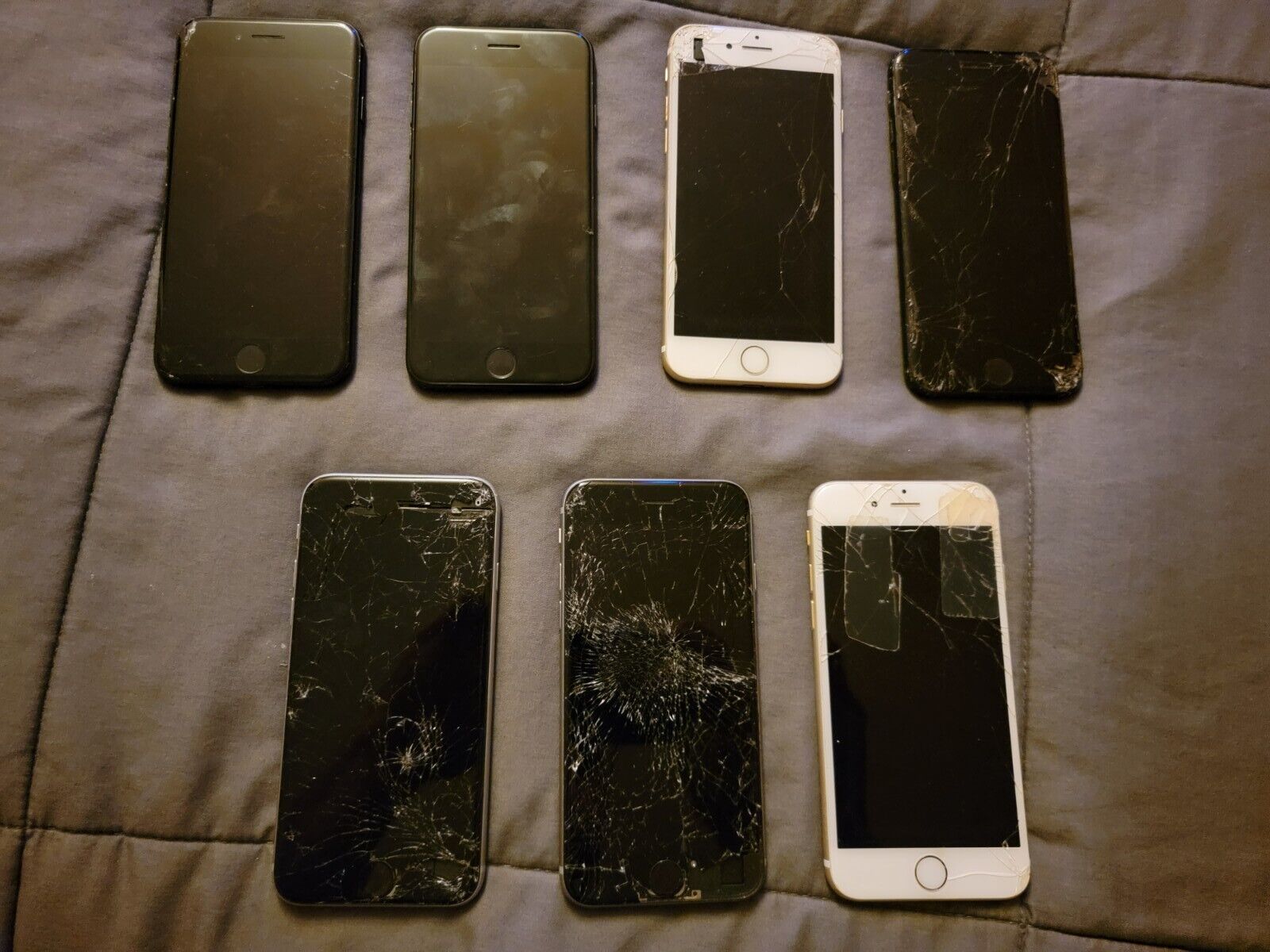 Lot of 7 iPhones "For Parts" or Repair