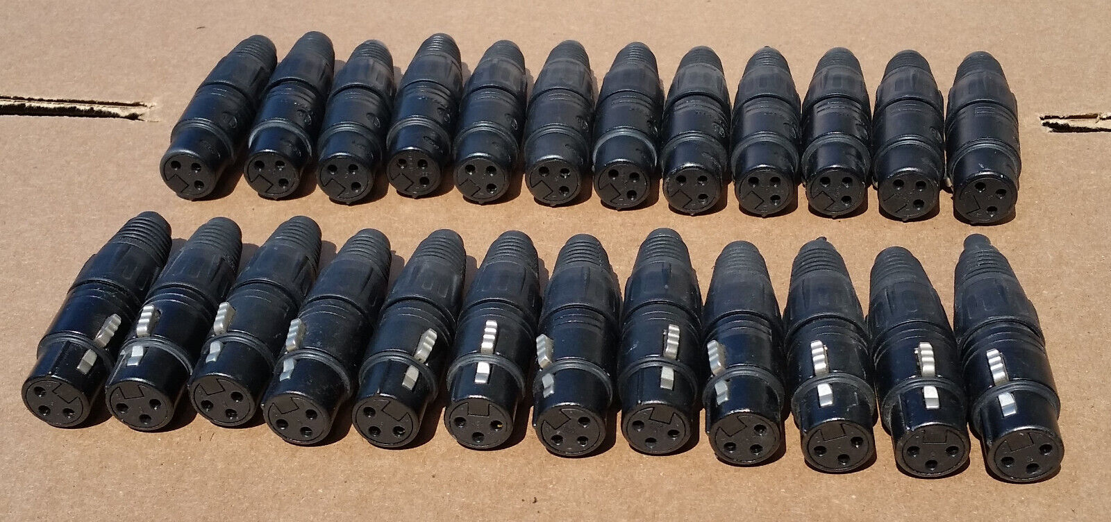 Lot of 24 Neutrik Gold NC3FX-B 3 Pin Female XLR Mic Cable Connectors