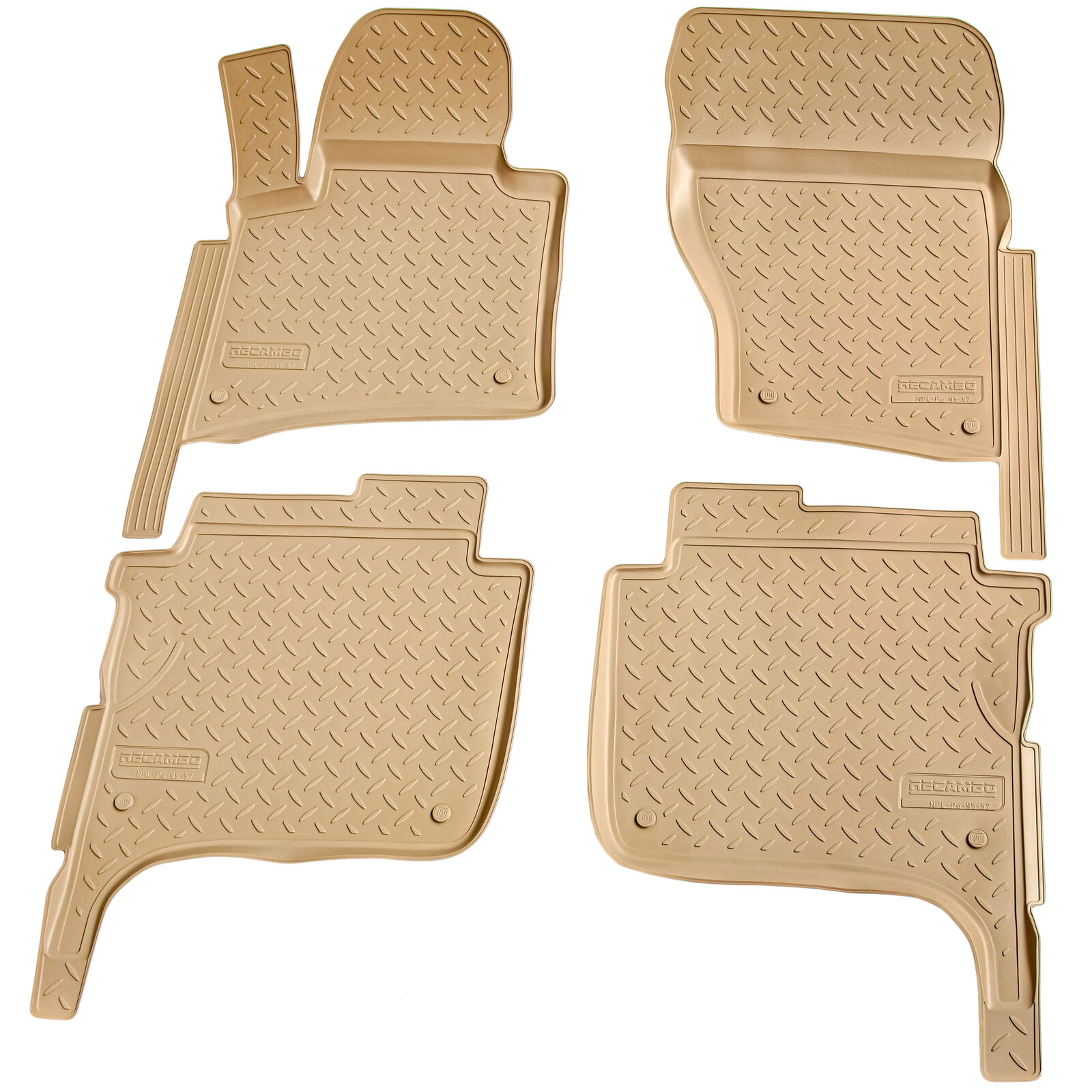 3D rubber floor mats fit Porsche Cayenne | 92A | 2010-2017 | beige + edge