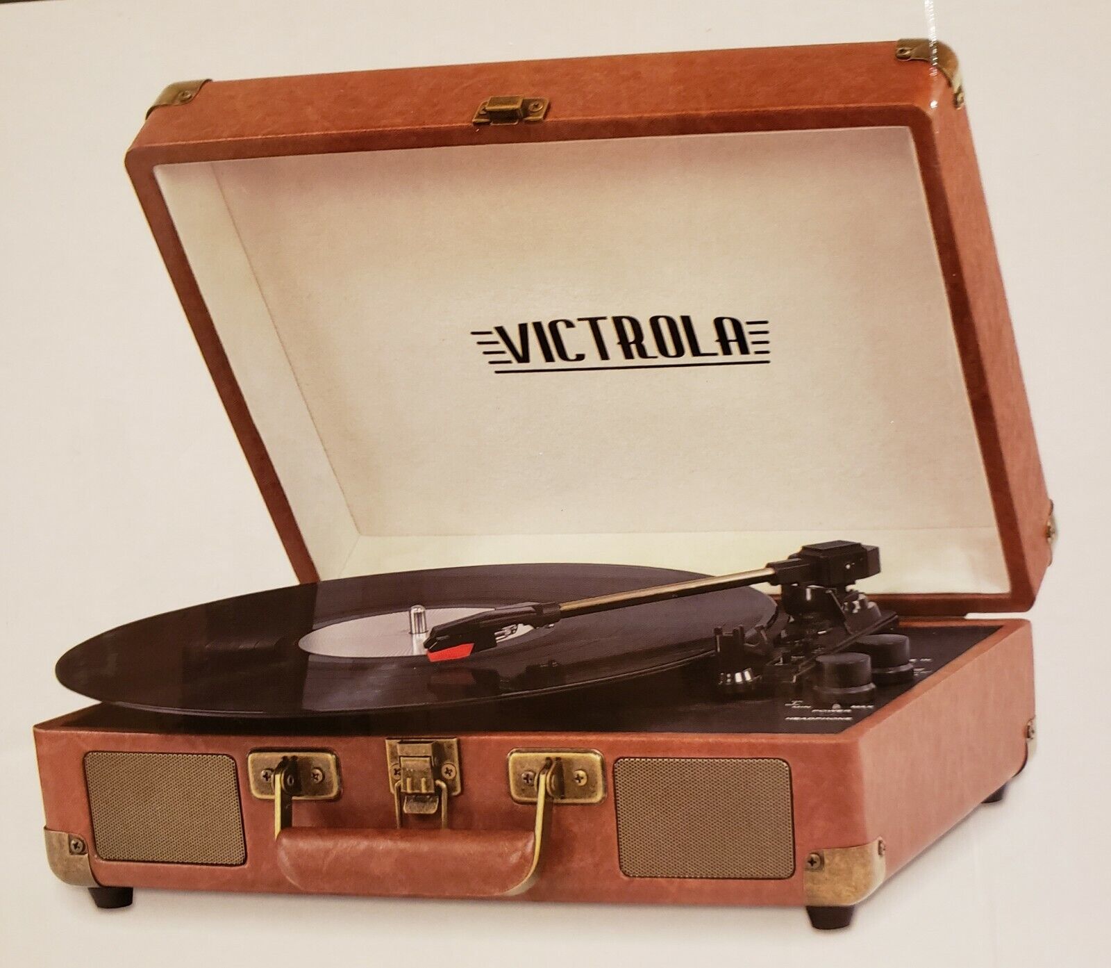 Victrola Suitcase 3-Speed Record Player with Dual Bluetooth Connectivity, New