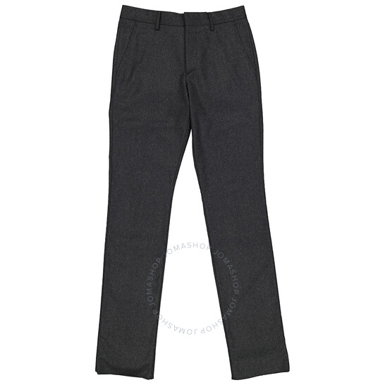 Men's Charcoal Classic Cut Wool Flannel Trousers, Brand Size 44 (Waist Size 29.5")