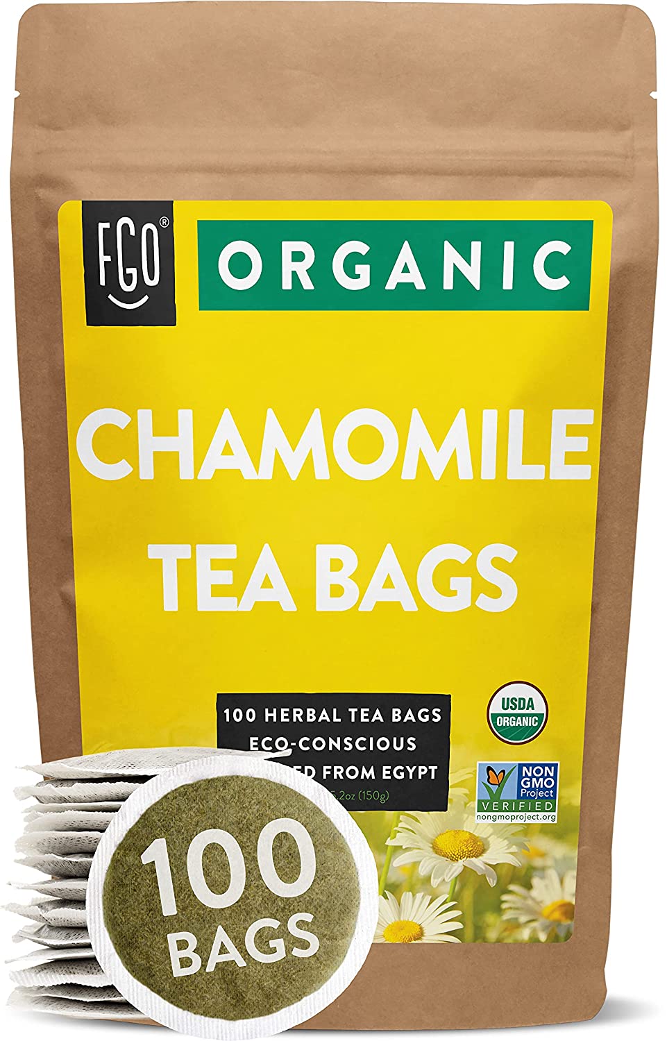 Style: Tea bags, Flavor Name: Chamomile, Size: 100 Count (Pack of 1)