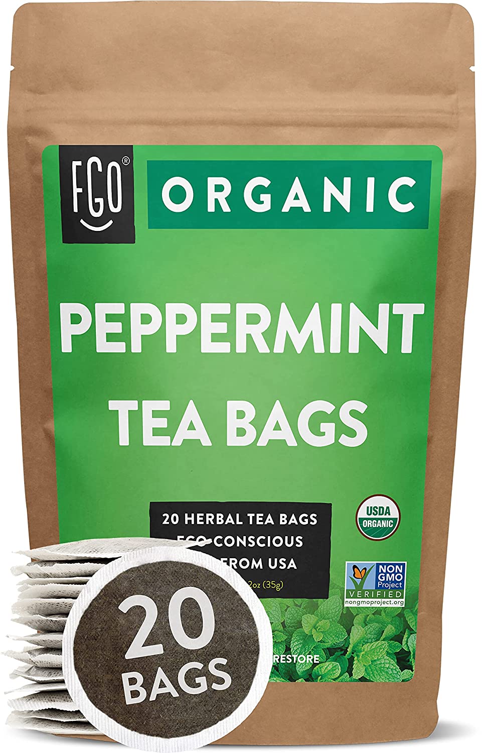 Style: Tea bags, Flavor Name: Peppermint Leaf, Size: 100 Count (Pack of 1)