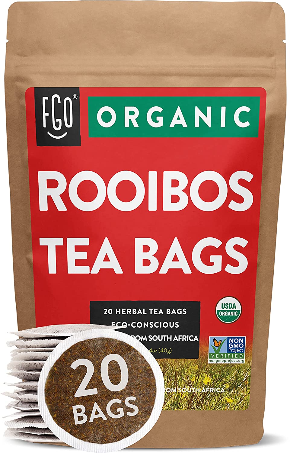 Style: Tea bags, Flavor Name: Rooibos, Size: 100 Count (Pack of 1)