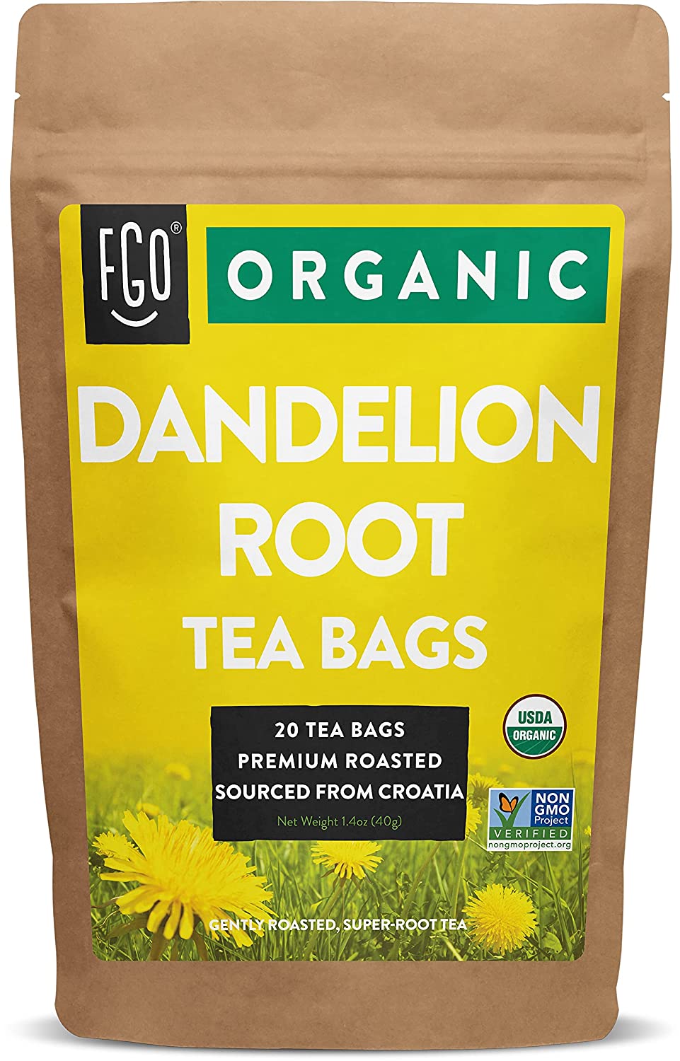 Style: Tea bags, Flavor Name: Dandelion Root, Size: 20 Count (Pack of 1)