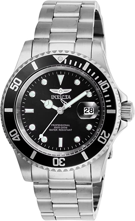 Invicta Men's Pro Diver Quartz Watch with Stainless Steel Strap Style: Classic/Color: Black