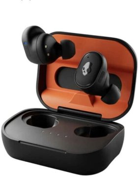Skullcandy GRIND FUEL True Wireless Earbuds-BLACK/ORANGE (Certified Refurbished)