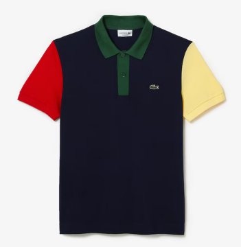 Men's Regular Fit Color-Block Cotton Petit Piqué Polo ( Men - Blue - Polos , SIZE S - 3 )