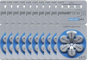 10 Packs (60 Batteries) Power One Cochlear Implant Batteries! 60 Batteries
